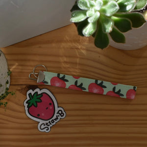 Gift Bundle: JKD Organic Cotton Strawberry Fob and Strawb Sticker