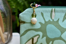 Load image into Gallery viewer, Zippy Pouch // Reclaimed Big Blue + Green Florals
