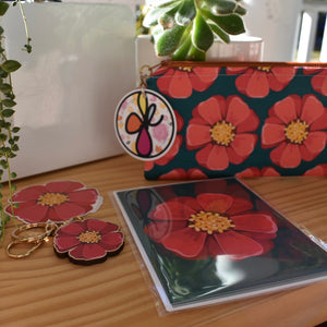 Gift Bundle: JKD Pink Zinnia Zippy, Sticker, Cards, and Key Chain