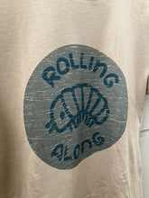 Load image into Gallery viewer, PREORDER Rolling Along T-Shirt / Teal on Bella + Canvas Tan
