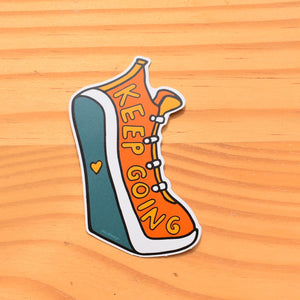 Keep Going Shoe Orange // JKD waterproof paper decal