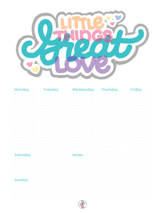 Little Things Great Love Printable Planner Page