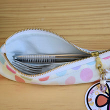 Load image into Gallery viewer, Six-piece Picnic Set: zippy, fork, knife, spoon, straw, straw brush // Cupcake Dots
