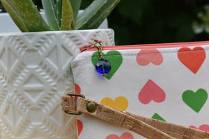 Organic Cotton Wristlet in Hearts by JKindDesign