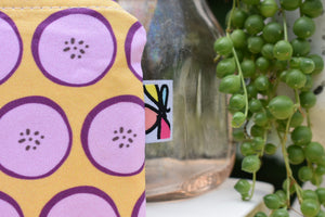 Organic Cotton Wristlet in Grape Slice by JKindDesign