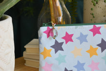 Load image into Gallery viewer, Organic Cotton Zippy Pouch // JKindDesign Coat Room Stars in Chalk
