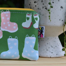 Load image into Gallery viewer, Organic Cotton Zippy Pouch // JKindDesign Fruit Salad Boots
