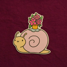 Load image into Gallery viewer, Sticker Lucky Snail with Pot of Flowers
