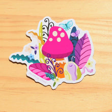 Load image into Gallery viewer, Sticker Pink Mushroom and Snail
