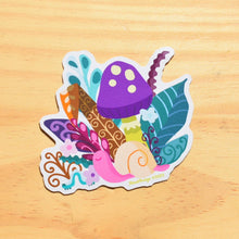 Load image into Gallery viewer, Sticker Purple Mushroom and Snail
