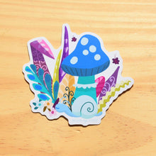 Load image into Gallery viewer, Sticker Blue Mushroom and Snail
