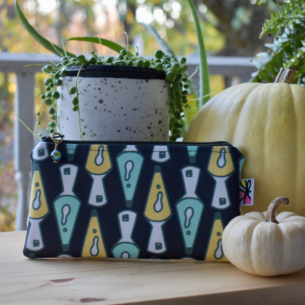 Organic Cotton Zippy Pouch in Lava Lamp by JKindDesign