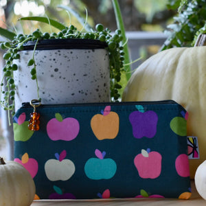 Organic Cotton Zippy Pouch in Apples by JKindDesign