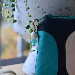 Organic Cotton Zippy Pouch in Greenhouse Peer by JKindDesign