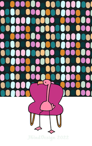 October Wallpaper: Flamingo and Chair